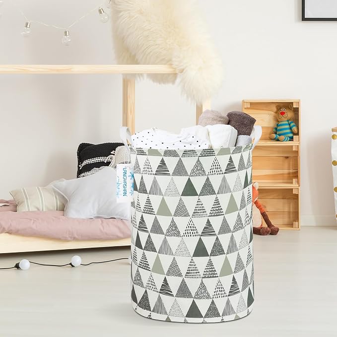 LANGYASHAN Laundry Basket Canvas Fabric Collapsible Organizer Basket - Image 5