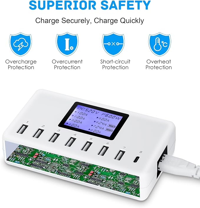 60W 12A 8-Port USB Charging Station - Image 6
