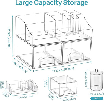 Vtopmart 7 PCS Bathroom Countertop Organizer, 1 Divided Tray - Image 2