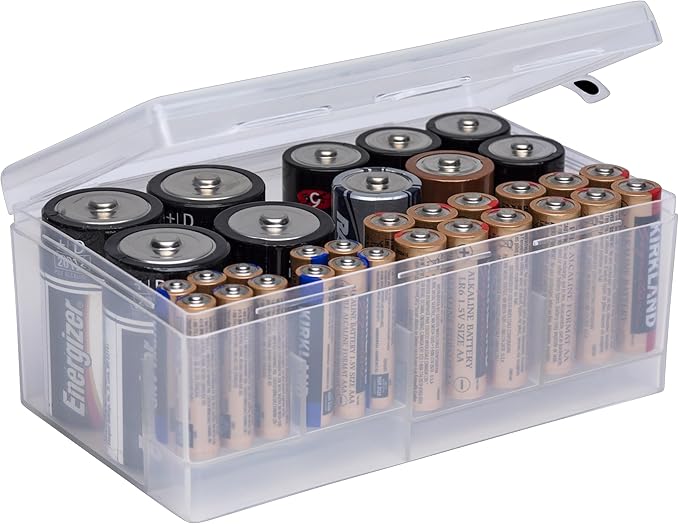 Dial Industries Battery Storage Organizer Case, 12 AAA, 12 AA, 6 C, 4 D by DialIndustries