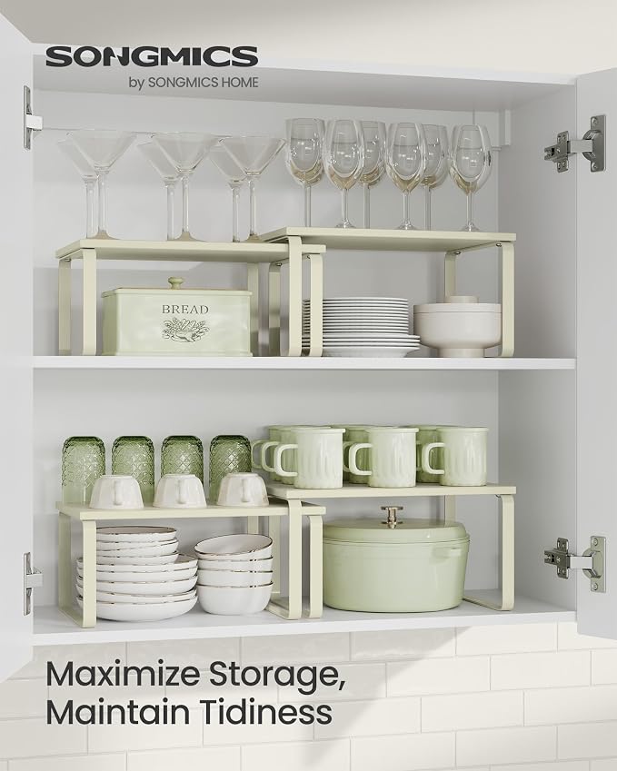 SONGMICS Cabinet Organizer Shelf, Kitchen Storage, Spice Rack, Expandable - Image 2