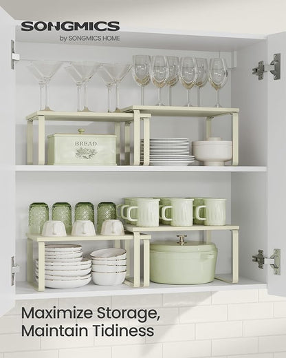 SONGMICS Cabinet Organizer Shelf, Kitchen Storage, Spice Rack, Expandable - Image 2