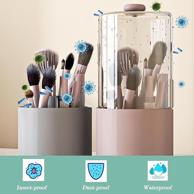 Makeup Brush Holder with Dustproof Cover - Image 5