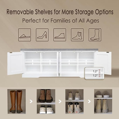 DINZI LVJ Shoe Bench, Entryway Storage Bench - Image 7