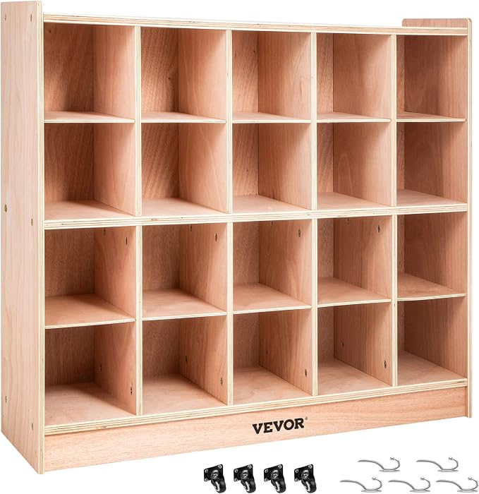 VEVOR Cubby Mobile Tray Storage Cabinet, 20-Compartment Cubby Storage Shelf by VEVOR