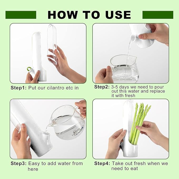 3Pack Herb Saver for Refrigerator for Cilantro, Vegetable Preservation - Image 5