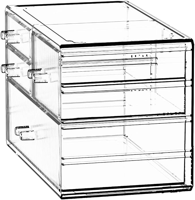 ZHIAI Stackable Storage Drawers, Acrylic Bathroom Counter Organizer Clear - Image 2