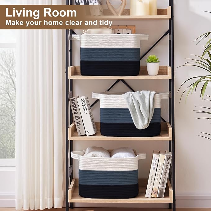 Storage Basket for Organizing, Woven Baskets for Storage, Rectangle Decorative - Image 4