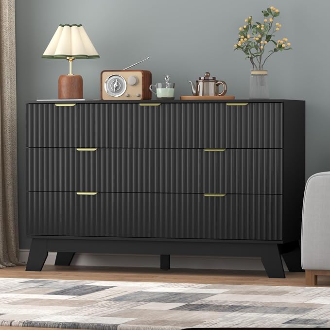 Fluted Dresser for Bedroom, 7 Drawer Dresser for Closet, Storage Cabinet and - Image 5