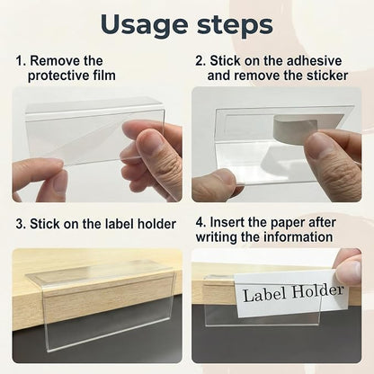 Acrylic Shelf Label Holder, ELEMGULY 20 Pack L-Shape Rigid Shelf Label Holders - Image 5