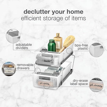 madesmart 2 Tier Bath Organizer, Undersink Storage - Image 4