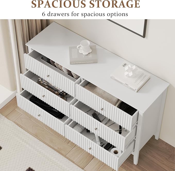 RoyalCraft White 6 Drawer Dresser - Image 3