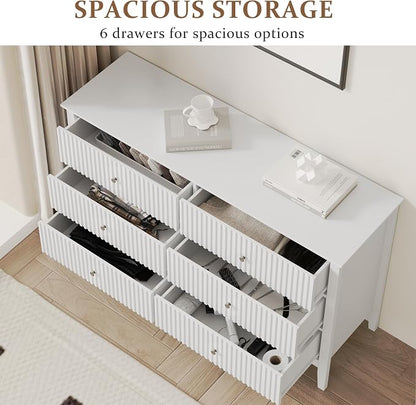 RoyalCraft White 6 Drawer Dresser - Image 3