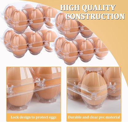 200PCS Clear Plastic Egg Cartons 6 Count, Half Dozen Egg Cartons Cheap Bulk - Image 3