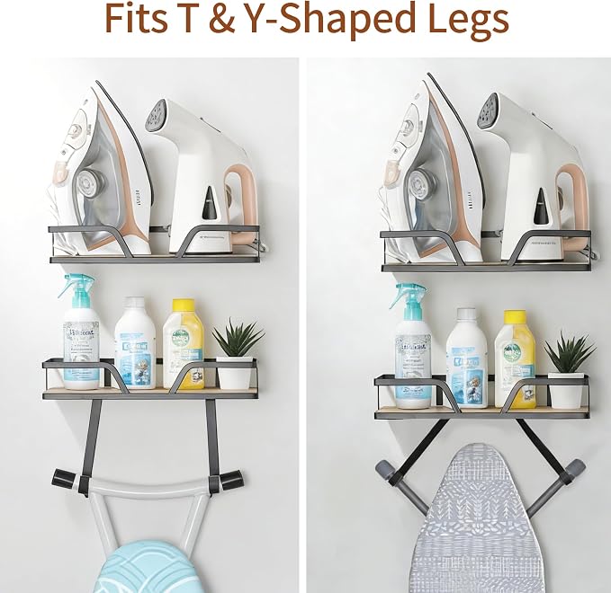 Ironing Board Hanger, 2-Layer Iron Holder Wall Mounted | Laundry Room Decor - Image 5