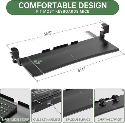 Extra Large Keyboard Tray Under Desk - Image 7