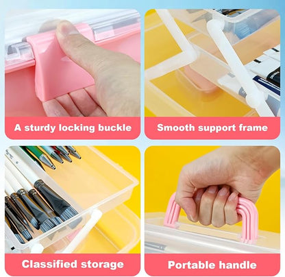 10Inch Tackle Box Organizer and Storage, Three-Layer Sewing Box - Image 4