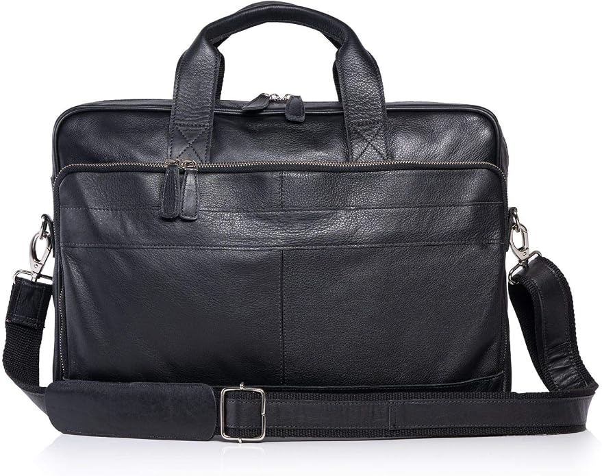 KomalC 16 Inch Leather briefcases Laptop Messenger Bags - Image 2