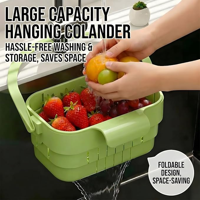 Foldable Hanging Sink Drain Basket Stretchable Kitchen Colander - Image 3