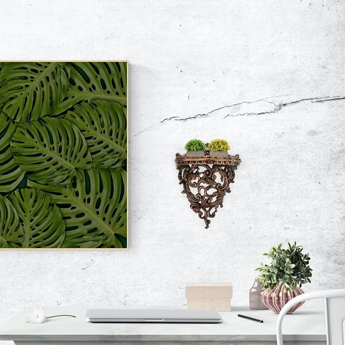 European Style Wall Mounted Storage Shelf 10.23X7.79X3.93In Floating Decorative - Image 2