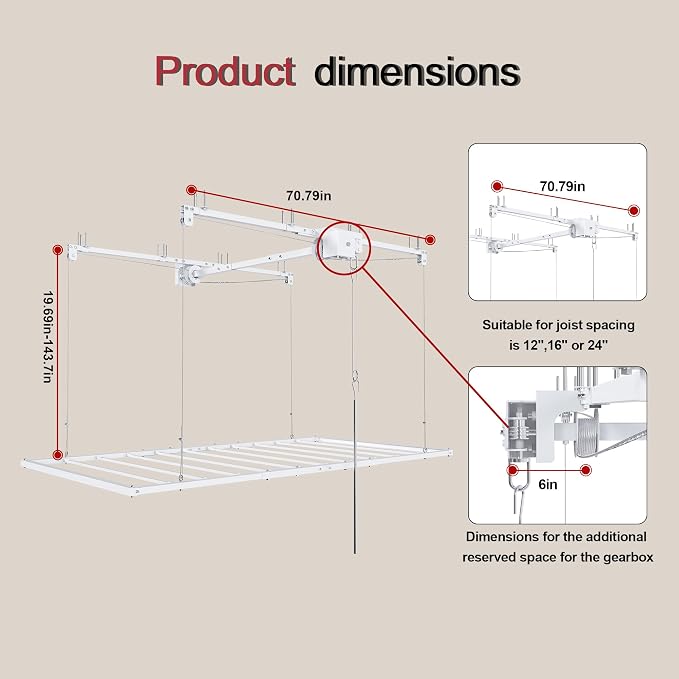 Montary 6x3 FT Overhead Garage Storage Rack - Image 8