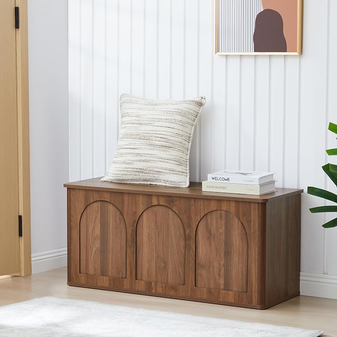 Storage Chest, Farmhouse Wooden Shoe Storage Bench by PHOYAL