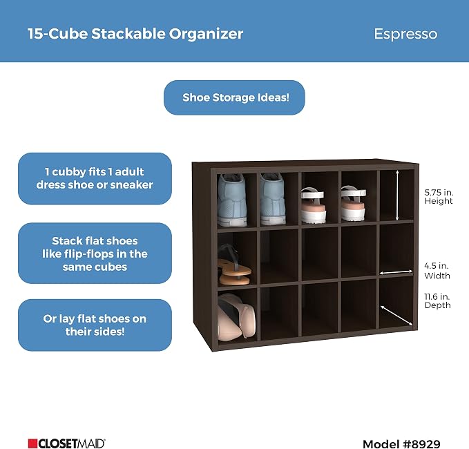 ClosetMaid 15 Cube Stackable Storage Organizer - Image 2