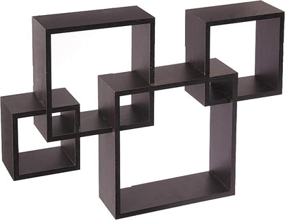 Greenco 4 Cube Intersecting, Easy-to-Assemble Floating Wall Mount Shelves by Greenco