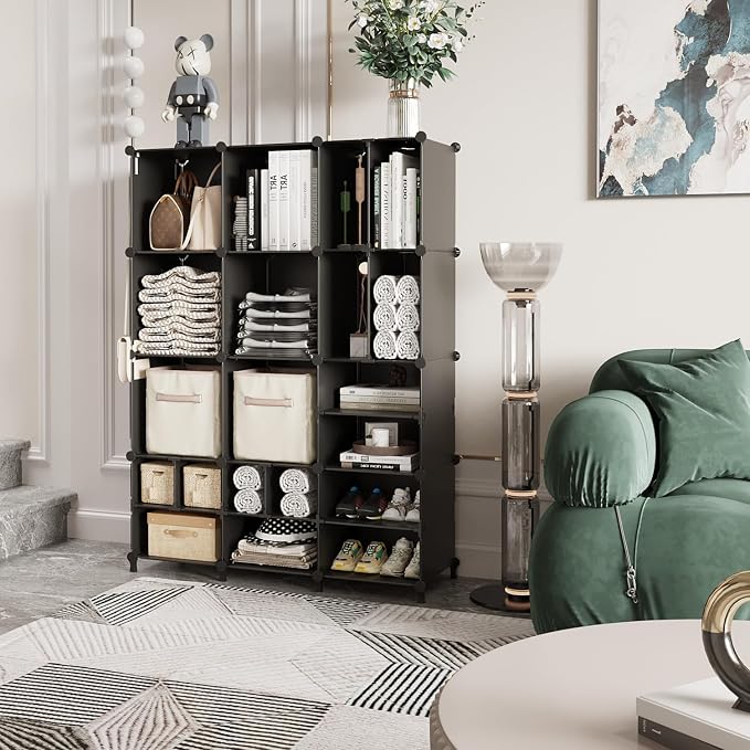 AWTATOS Cube Storage Closet Organizer Storage 12 Cube Shelves, Large and Small - Image 2