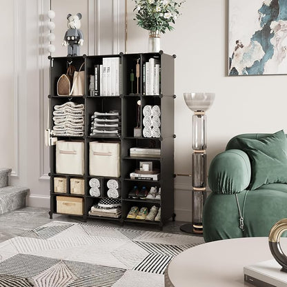 AWTATOS Cube Storage Closet Organizer Storage 12 Cube Shelves, Large and Small - Image 2