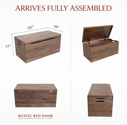 Amish Made Wooden Storage Chest Trunk Box - Image 3