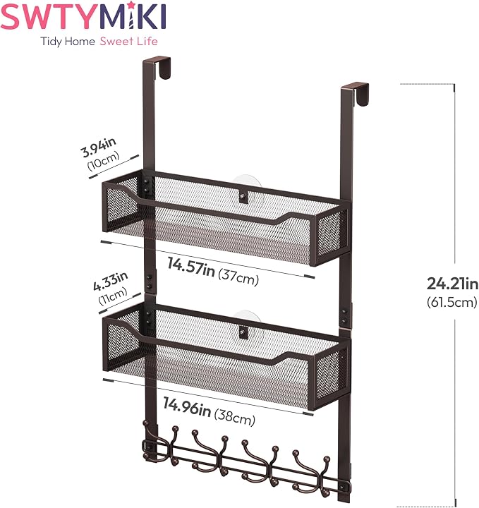 SWTYMIKI Over The Door Hooks Organizer - Image 7