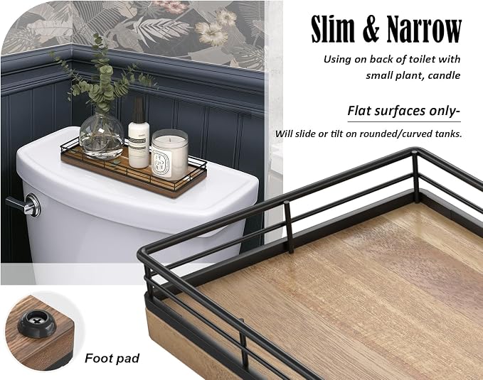 Acacia Wood Bathroom Vanity Tray, Kitchen Counter, Coffee Bar - Image 5
