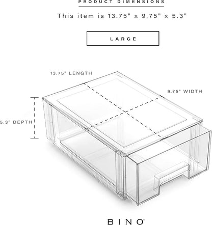 BINO | Stackable Plastic Storage Drawers, Large - Image 3