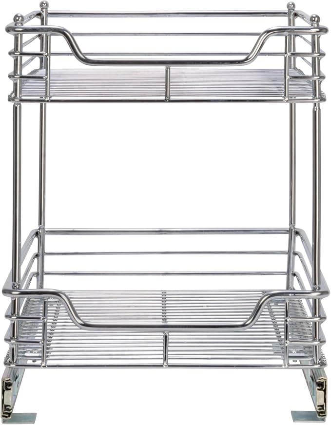 Household Essentials Chromed Steel 2-Tier Artisan Pull-Out Organizer - Image 8