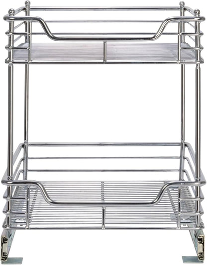 Household Essentials Chromed Steel 2-Tier Artisan Pull-Out Organizer - Image 8