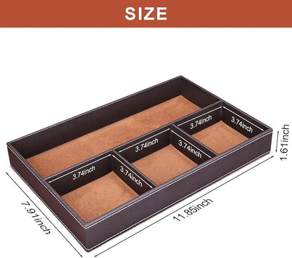 GORESE 2 Pieces Faux Leather Valet Tray - Image 3