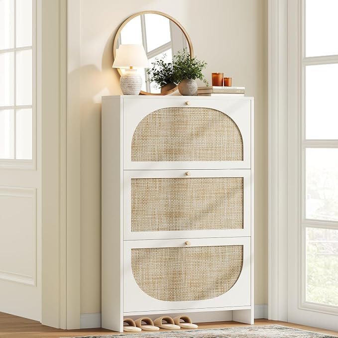 Nicetree Shoe Cabinet Storage for Entryway Slim 9.5" Freestanding Floor Base by Nicetree