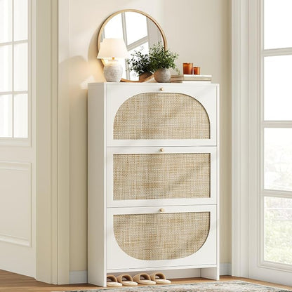 Nicetree Shoe Cabinet Storage for Entryway Slim 9.5" Freestanding Floor Base by Nicetree