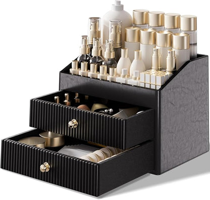 Make up Organizers for Vanity, Leather Makeup organizer for Vanity, Large by LADSTAG