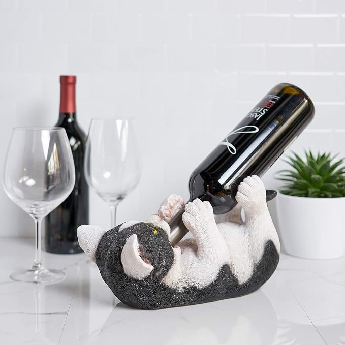 True Klutzy Kitty Cat Countertop Wine Bottle Holder Kitchen Decor Tabletop Wine - Image 5