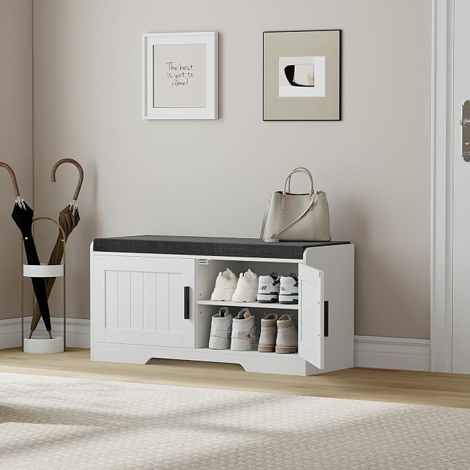 Homleke 2-Tier Storage Bench, Shoe Bench - Image 3