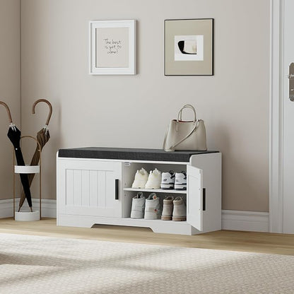 Homleke 2-Tier Storage Bench, Shoe Bench - Image 3