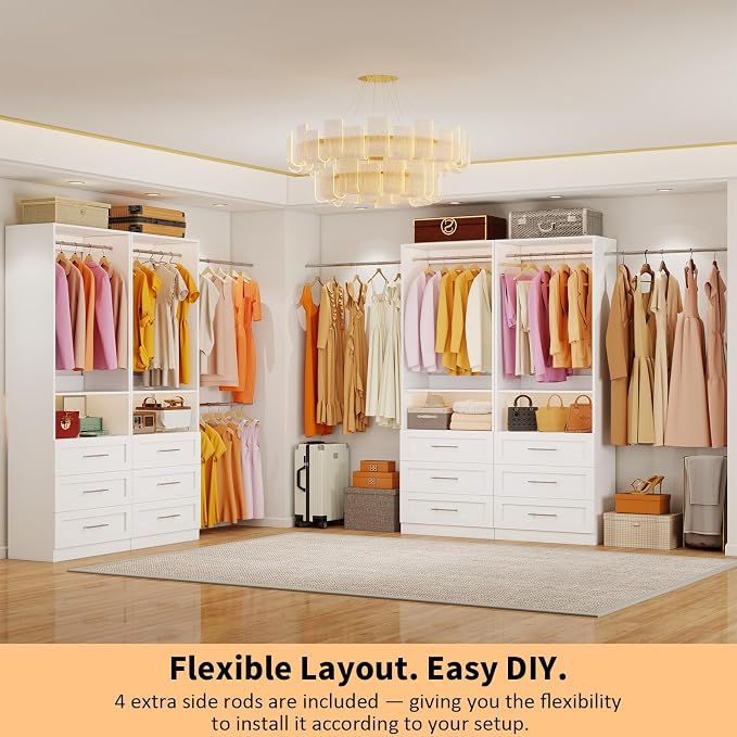 Closet System Sets of 4, 8FT-21FT Customizable Closet Organizer System - Image 7