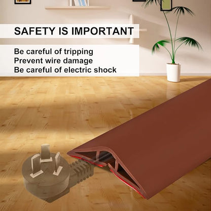 20Ft Floor Cord Cover Brown Silicone Cable Protector Easy to Install Wire - Image 2