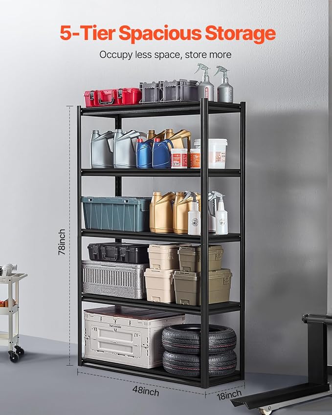 VEVOR Storage Shelves, 3000 lbs, 5 Tier Garage Storage Shelving - Image 3
