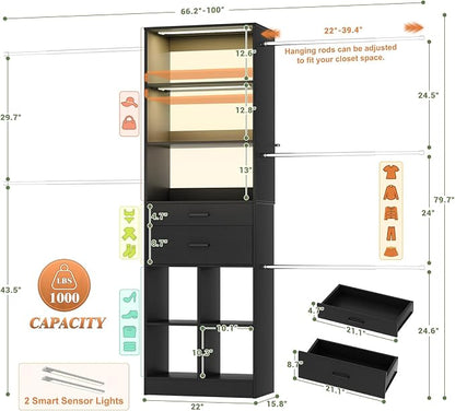 Besiost Closet System, 4-8 FT Closet Organizer System - Image 2