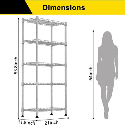 GIOTORENT 5-Wire Garage Shelving Storage Shelves, Kitchen Storage Adjustable - Image 2