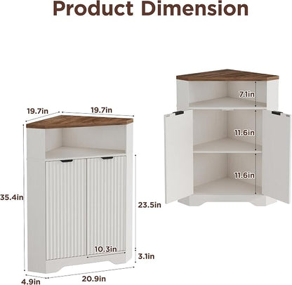 Vabches Corner Cabinet, Corner Bathroom Cabinet - Image 2