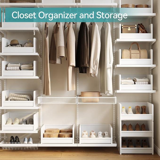 FOUCSSOMEI Closet Organizer and Storage, 4 Tier Stackable Storage Organizer - Image 5